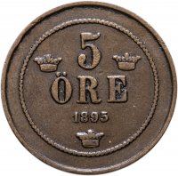 купить Швеция, 5 эре (ore) 1895