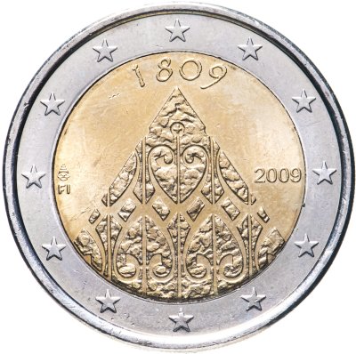 купить Финляндия 2 евро 2009 "200 лет автономии Финляндии и учреждения центральных правительственных учреждений"
