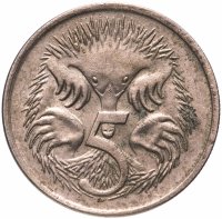 Купить Австралия 5 центов (cents) 1966-1983 королева молодая