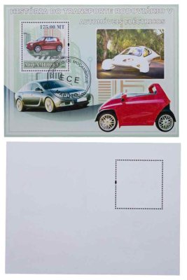 купить Мозамбик марки квартблок "Автомобили. Машины. История автомобилей и электро" 175 метикал 2009