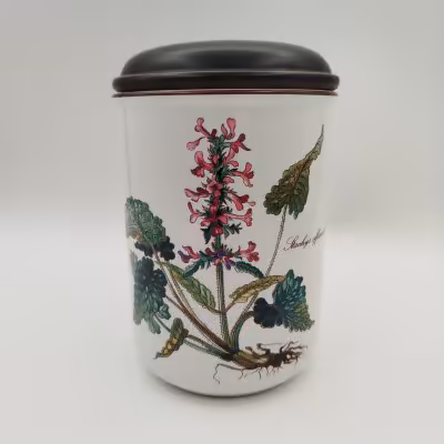 купить Банка "Stachys officinalis" ("Буквица лекарственная") для сыпучих продуктов (для чая, специй), серия "Botanica", фарфор, деколь, дерево (крышка), Villeroy & Boch, Люксембург, 1980-2002 гг.