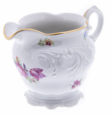 купить Молочник с цветочным декором, фарфор, деколь, золочение, мануфактура "Tielsch Walbrzych", Польша, 1950-1970 гг.