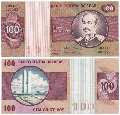 купить Бразилия 100 крузейро 1974-1981 года (Pick 195Аа(3)