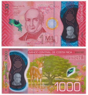 купить Коста Рика 1000 колон 2020 2021 (Pick 280) пластик полимер новый дизайн