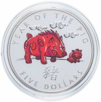 Купить Соломоновы острова 5 долларов 2007 "Китайский гороскоп - Год свиньи"