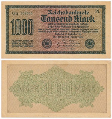 купить Германия 1000 марок 1922