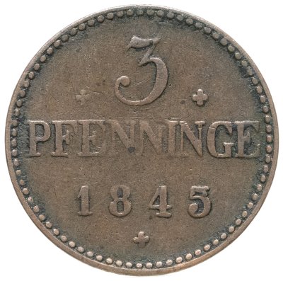 купить Германия, Мекленбург-Шверин 3 пфеннига 1845