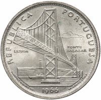 Купить Португалия 20 эскудо (escudos) 1966 год (Открытие моста Антониу Салазара)