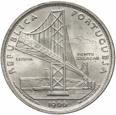 купить Португалия 20 эскудо (escudos) 1966 год (Открытие моста Антониу Салазара)