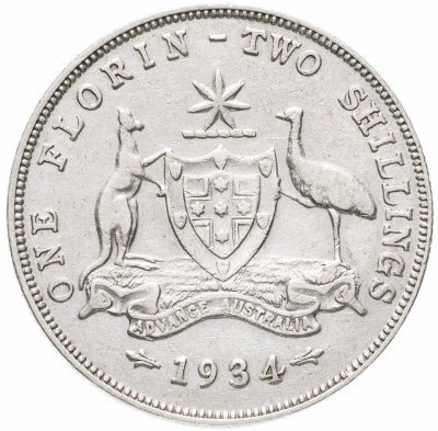 купить Австралия 1 флорин - 2 шиллинга (florin, shillings) 1934