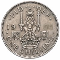 Купить Великобритания 1 шиллинг (shilling) 1947-1951 Шотландский шиллинг - лев, сидящий на короне