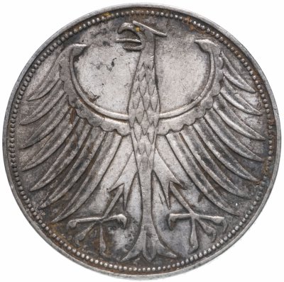 купить Германия 5 марок 1951 J знак монетного двора: "J" - Гамбург