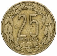 Купить Центральная Африка (BEAC) 25 франков (francs) 1985