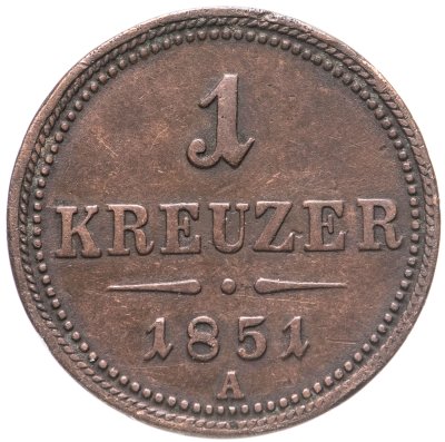 купить Австрия 1 крейцер (kreuzer) 1851 A