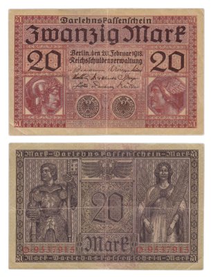 купить Германская Империя 20 марок 1918