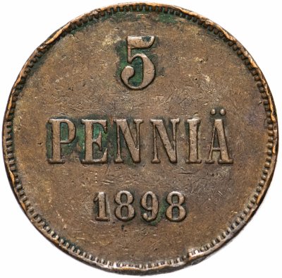 купить 5 пенни 1898, монета для Финляндии