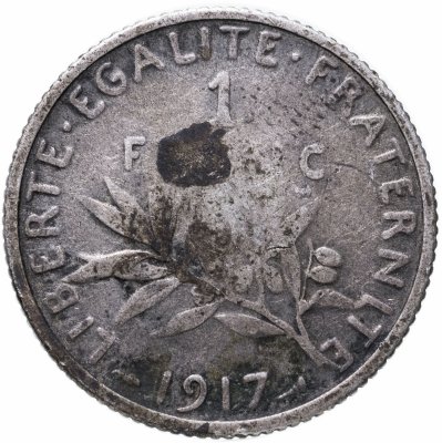 купить Франция 1 франк (franc) 1917