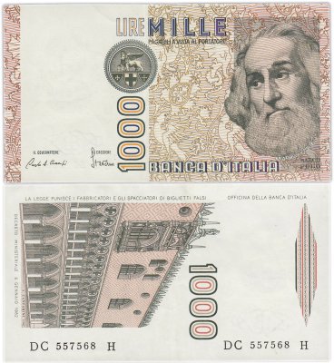купить Италия 1000 лир 1982 года (Pick 109a)
