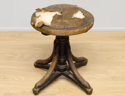 купить Винтовой табурет, дерево, ткань, 1870-1930 гг.
