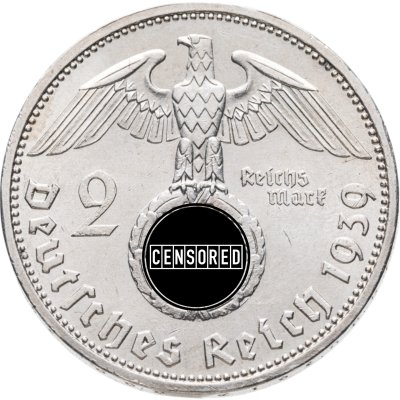 купить Германия, Третий Рейх 2 рейхсмарки (reichsmark) 1939 знак монетного двора "A"-Берлин