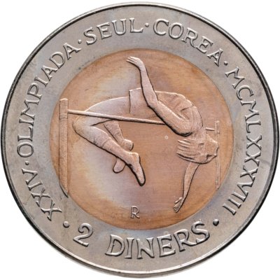купить Андорра 2 динера (diners) 1985 "XXIV летние Олимпийские Игры, Сеул 1988"