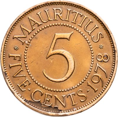 купить Маврикий 5 центов (cents) 1978