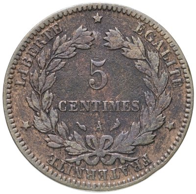 купить Франция 5 сантимов (centimes) 1897