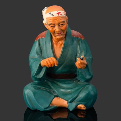 купить Кукла-хаката (博多人形) "Такуми суси" ("мастер суши" или "ремесленник, посвятивший себя приготовлению суши"), керамика, неглазурованная ручная роспись, Япония, 1970-1990 гг.