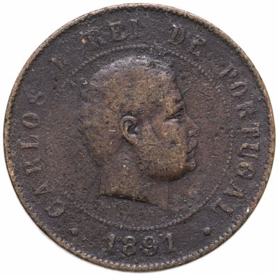 купить Португалия 20 рейс (reis) 1891 A