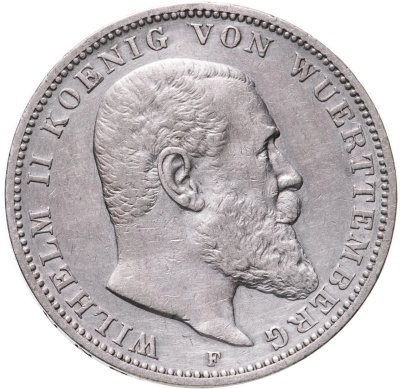 купить Германия (Империя) 3 марки (mark) 1909 F Вюртемберг