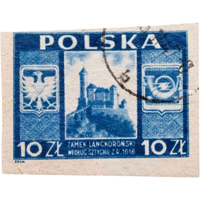 купить Польша марка 10 злотых 1947 "Замок Ланцкорона"