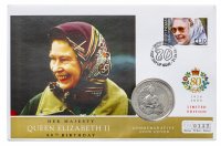 Купить Британские Виргинские острова 1 доллар (dollar) 2002 "50 лет правлению Королевы Елизаветы II - Королева Елизавета II на троне" (в конверте)