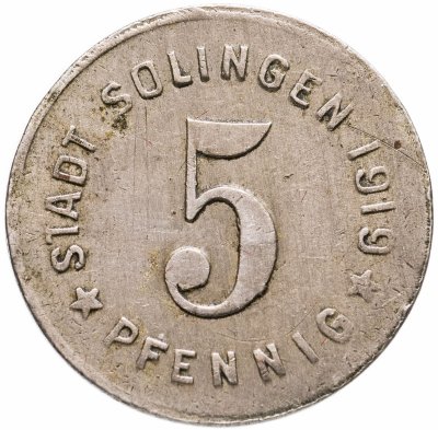 купить Германия (Золинген) нотгельд 5 пфеннигов 1919