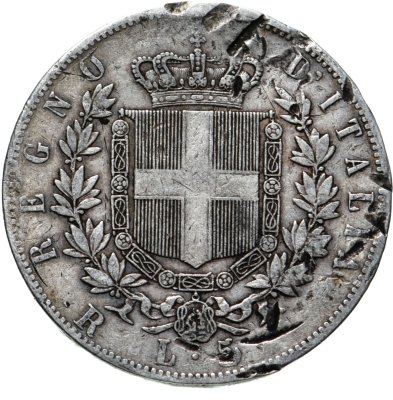 купить Италия 5 лир "R" 1878