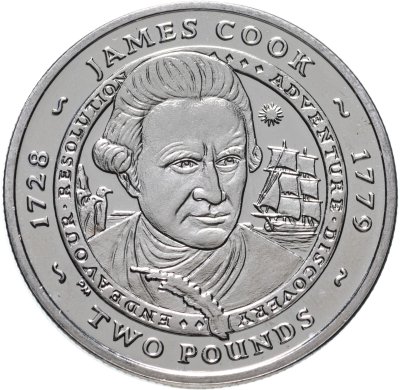 купить Южная Георгия и Сандвичевы острова 2 фунта (pounds) 2007 "Джеймс Кук"