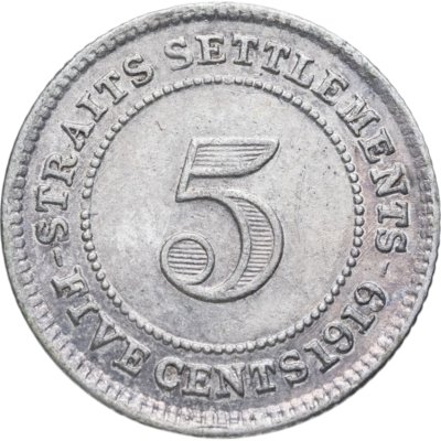 купить Стрейтс Сетлментс 5 центов (cents) 1919