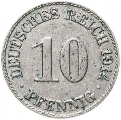 купить Германская Империя, Бавария 10 пфеннигов (pfennig) 1914 D