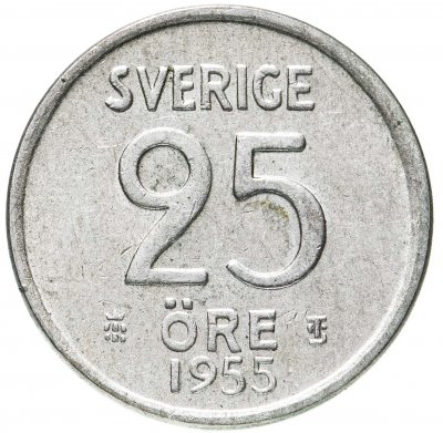 купить Швеция 25 эре (ore) 1955