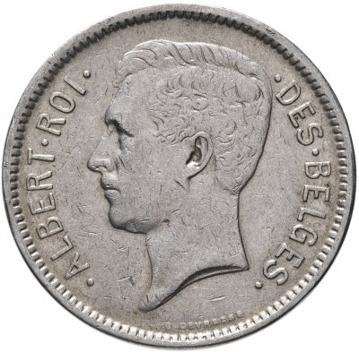 купить Бельгия 5 франков (francs) 1930 Надпись на французском - 'ALBERT ROI DES BELGES'