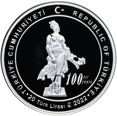купить Турция 20 лир 2022 "100-летие Музея Анталии" Серебро Proof с сертификатом