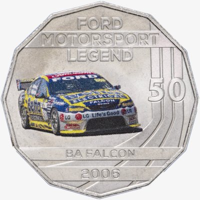 купить Австралия 50 центов 2018 «Легенда моторного спорта - Ford BA Falcon»