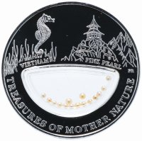 купить Остров Фиджи 1 доллар 2012 "Сокровища матери природы - морской конек, розовый жемчуг", в футляре с сертификатом