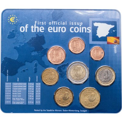 купить Испания набор из 8 монет евро 2001