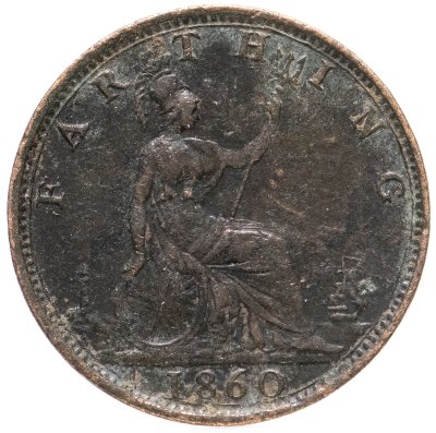 купить Великобритания 1 фартинг (farthing) 1860