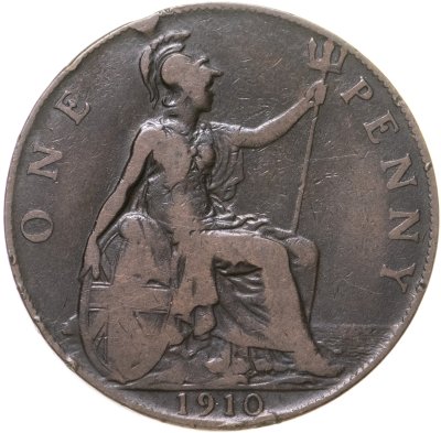 купить Великобритания 1 пенни (penny) 1910