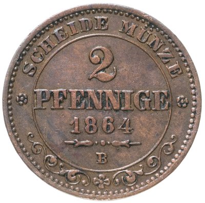 купить Германия, Саксония 2 пфеннига 1864