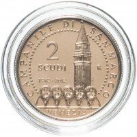купить Сан-Марино золотая монета 2 Scudi (скудо) 75 евро 2012 UNC 100 лет Кампаниле собора Святого Марка