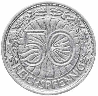 купить Германия 50 рейхспфеннигов (reichspfennig) 1929 A знак монетного двора "A" — Берлин