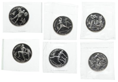 купить Набор монет 1 рубль 1991 "XXV Олимпийские игры 1992 года, Барселона", 6 штук в запайке