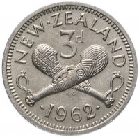 купить Новая Зеландия 3 пенса (pence) 1962